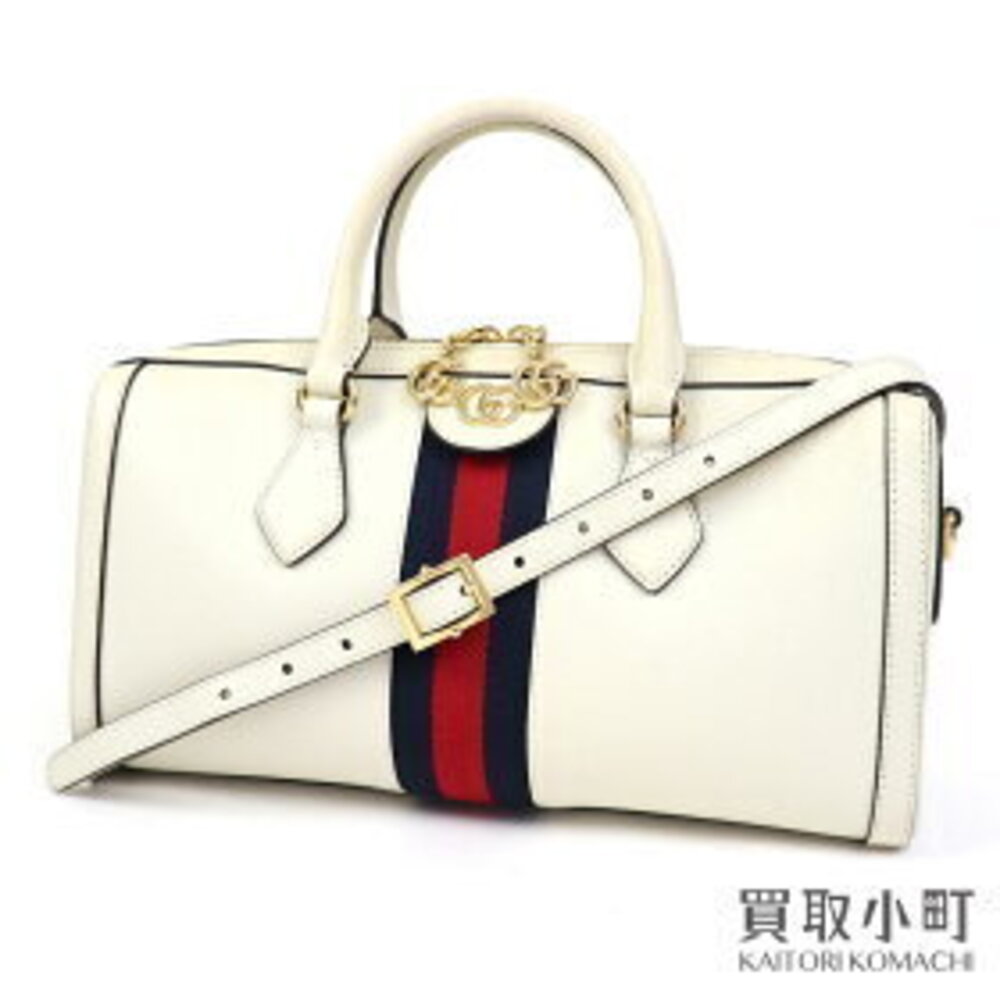 Gucci Ophidia Top Handle Bag White Web Stripe Shoulder Boston Double G
